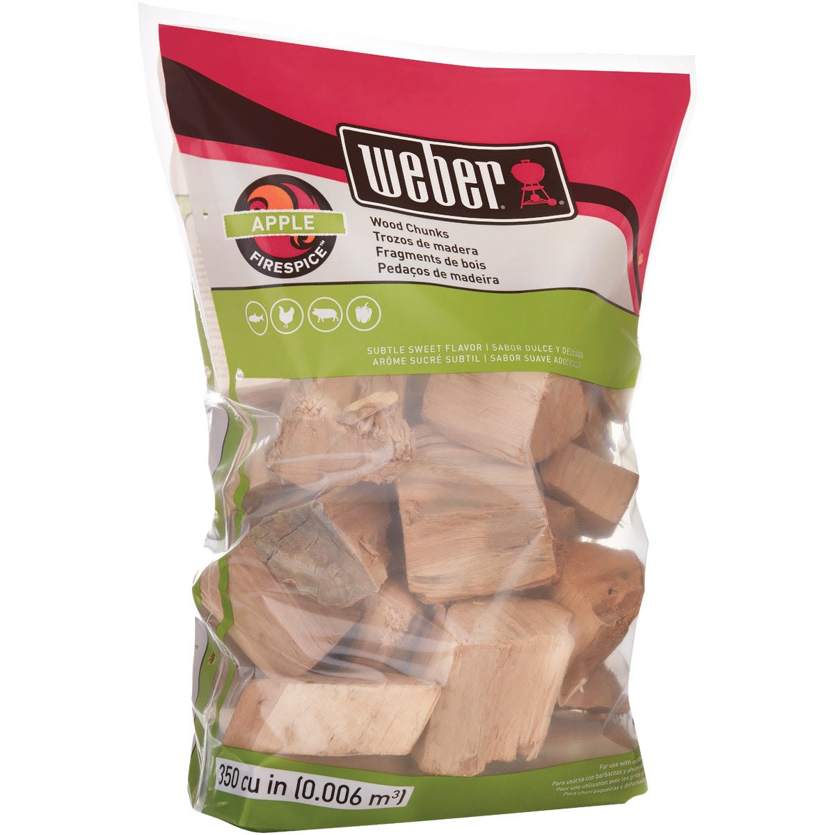 4-pound bag of apple wood smoking chunks for grilling in outdoor living and grill accessories collections
