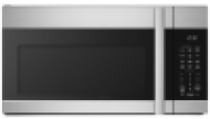 Stainless steel over-the-range microwave with black glass door and digital control panel from microwaves collection