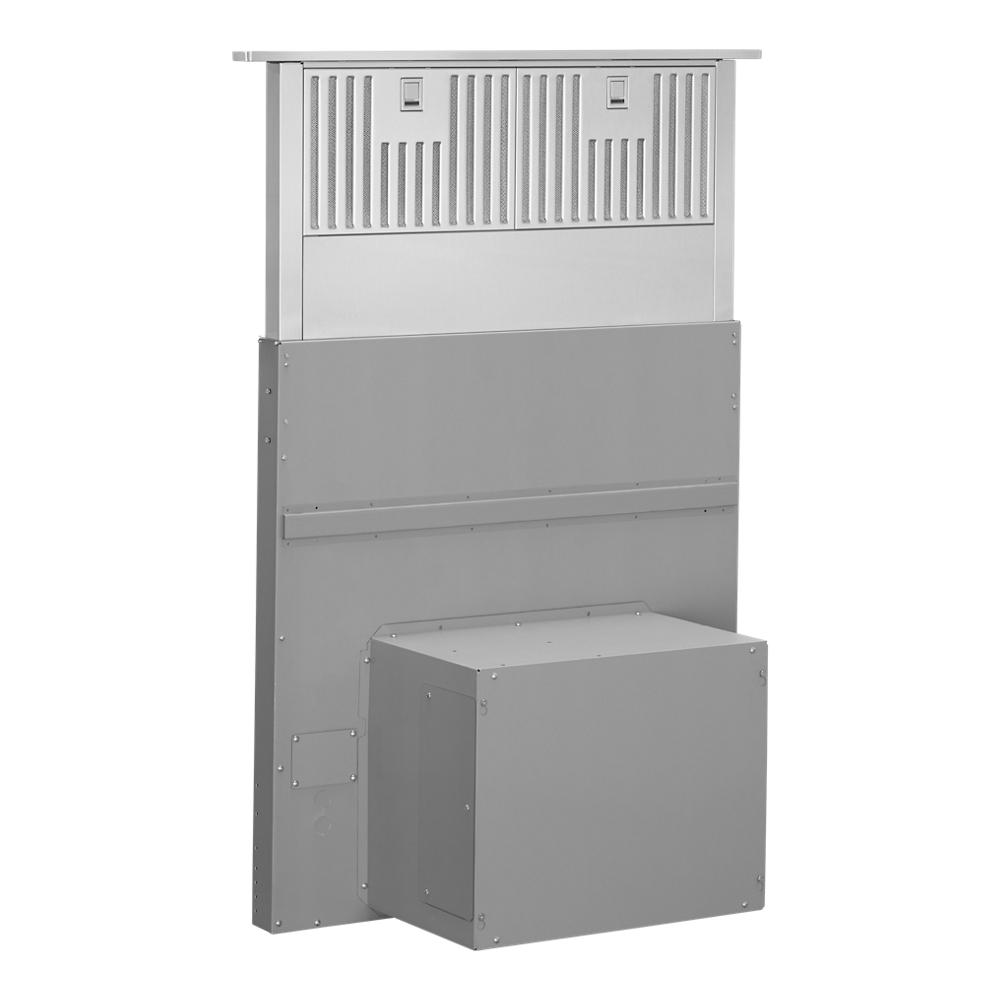 stainless steel retractable downdraft vent system with high-powered motor for kitchen ventilation and home improvement