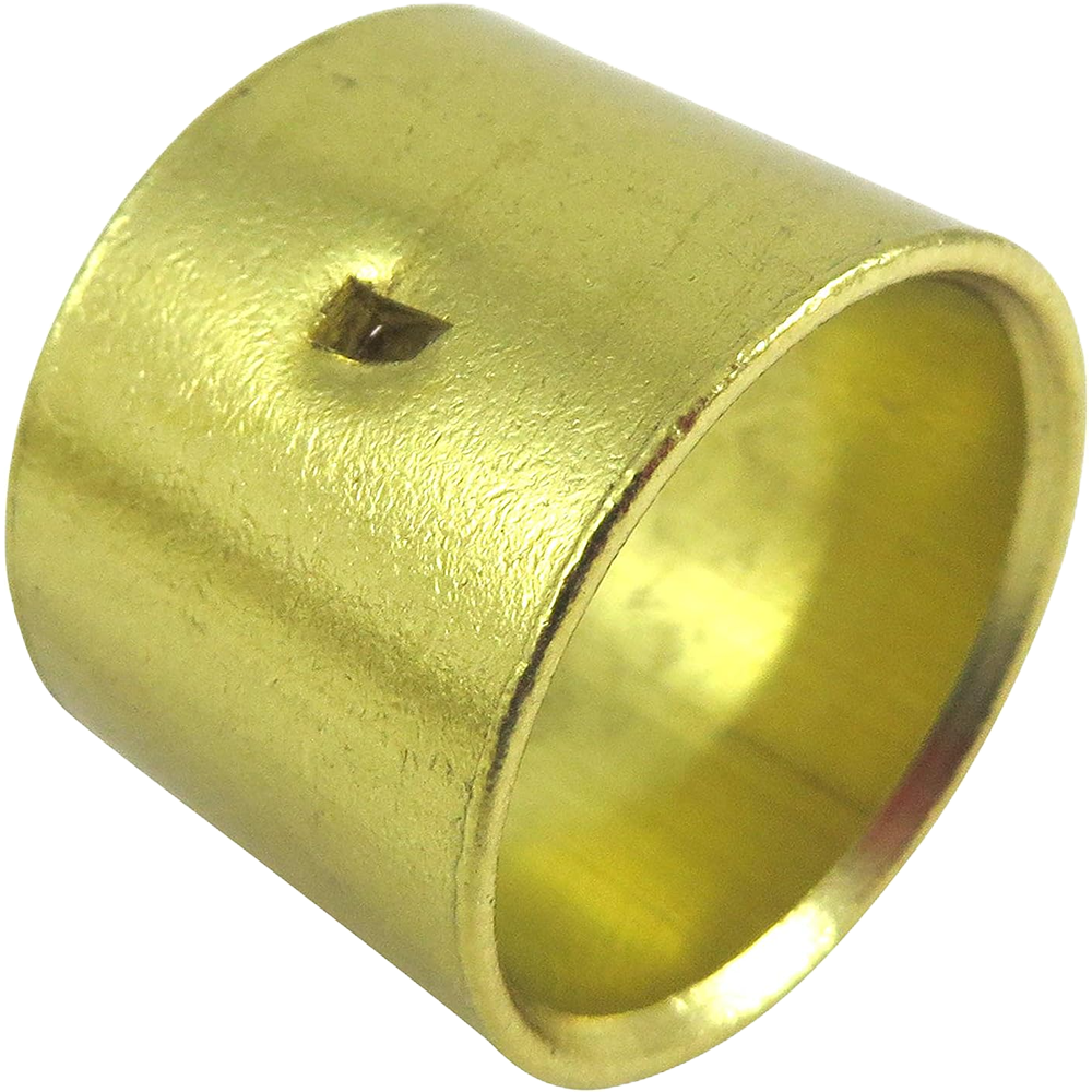 Solid brass ferrule sleeve with smooth finish and 25 mm diameter for woodworking and home improvement use