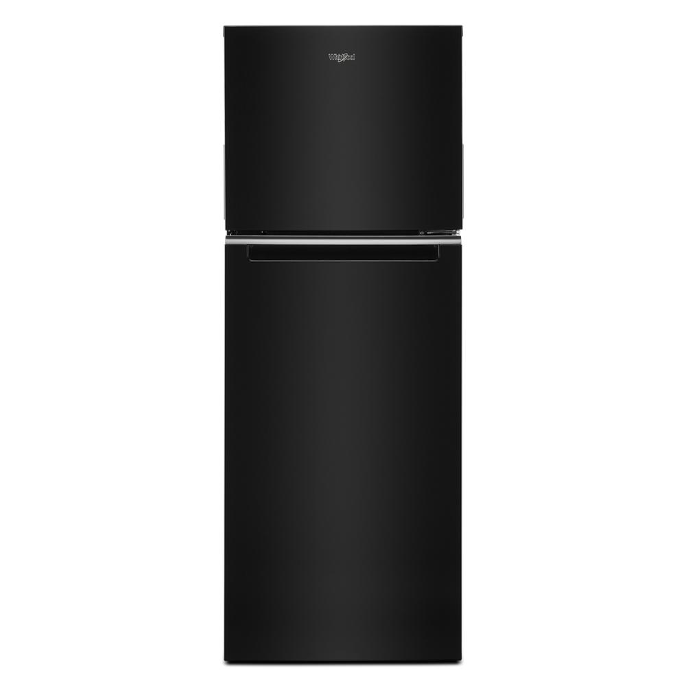 Black Whirlpool top freezer refrigerator from kitchen and appliance collections for small spaces