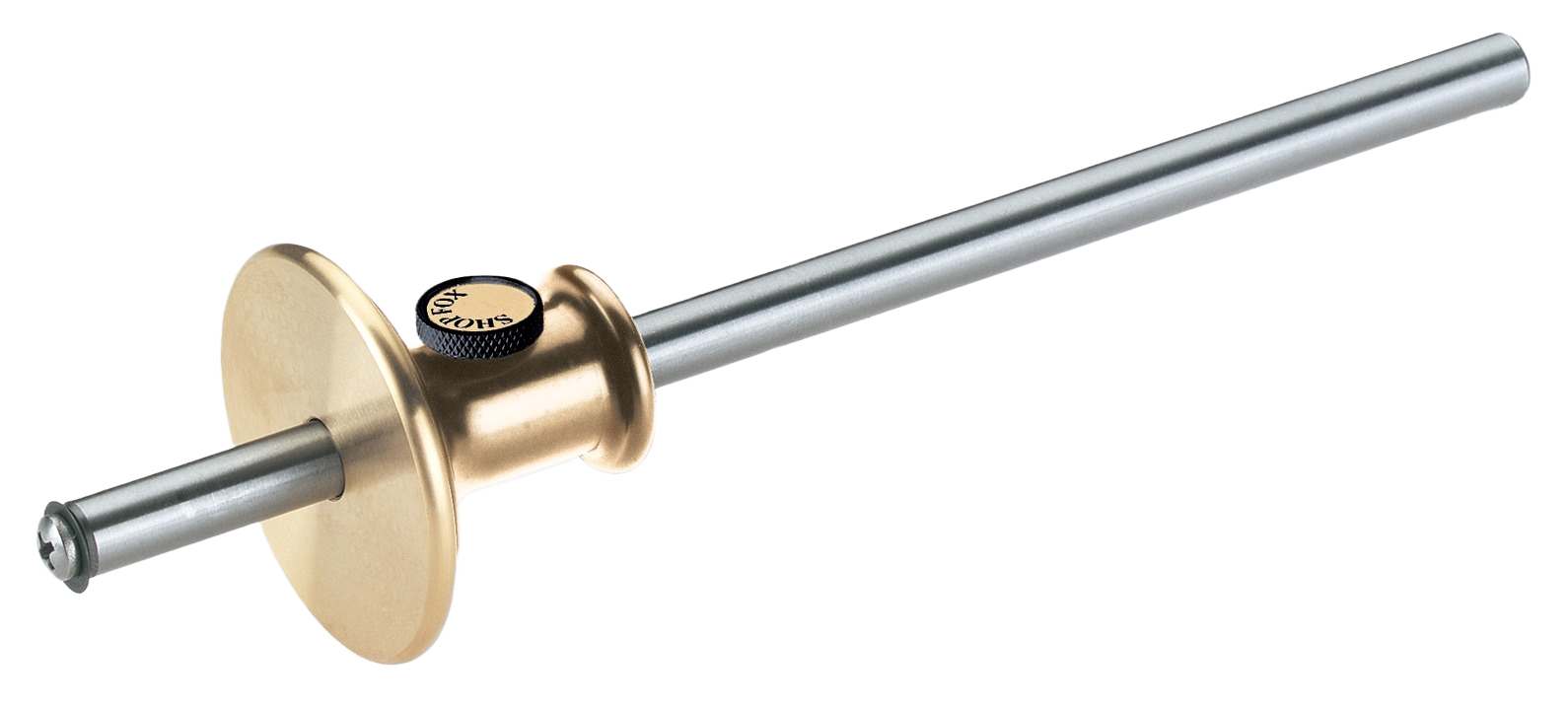 Wheel marking gauge with metal rod and brass-colored single bevel wheel for precise woodworking measurements under $50