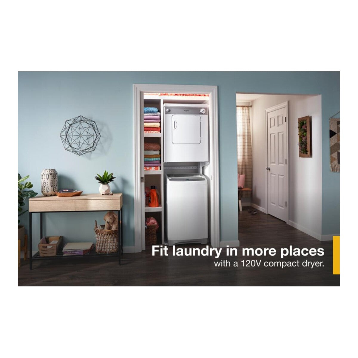 3.4 cu. ft. Compact Front Load Dryer with Flexible Installation