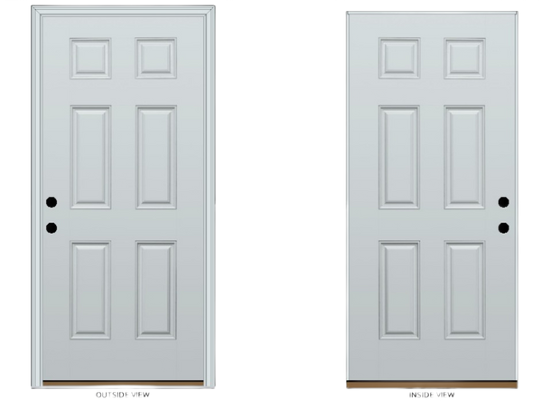 ProVia Right Hand Inswing 6 Panel Fiberglass Door 32x80 ProVia Right Hand Inswing 6 Panel Fiberglass Door 32x80