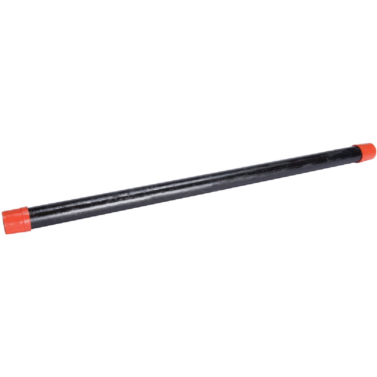 10-foot carbon steel black pipe with threaded ends and protective caps for plumbing and fittings collections