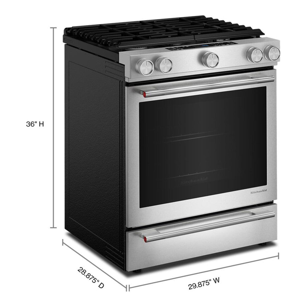 30-Inch 5 Burner Gas Convection Slide-In Range with Baking Drawer