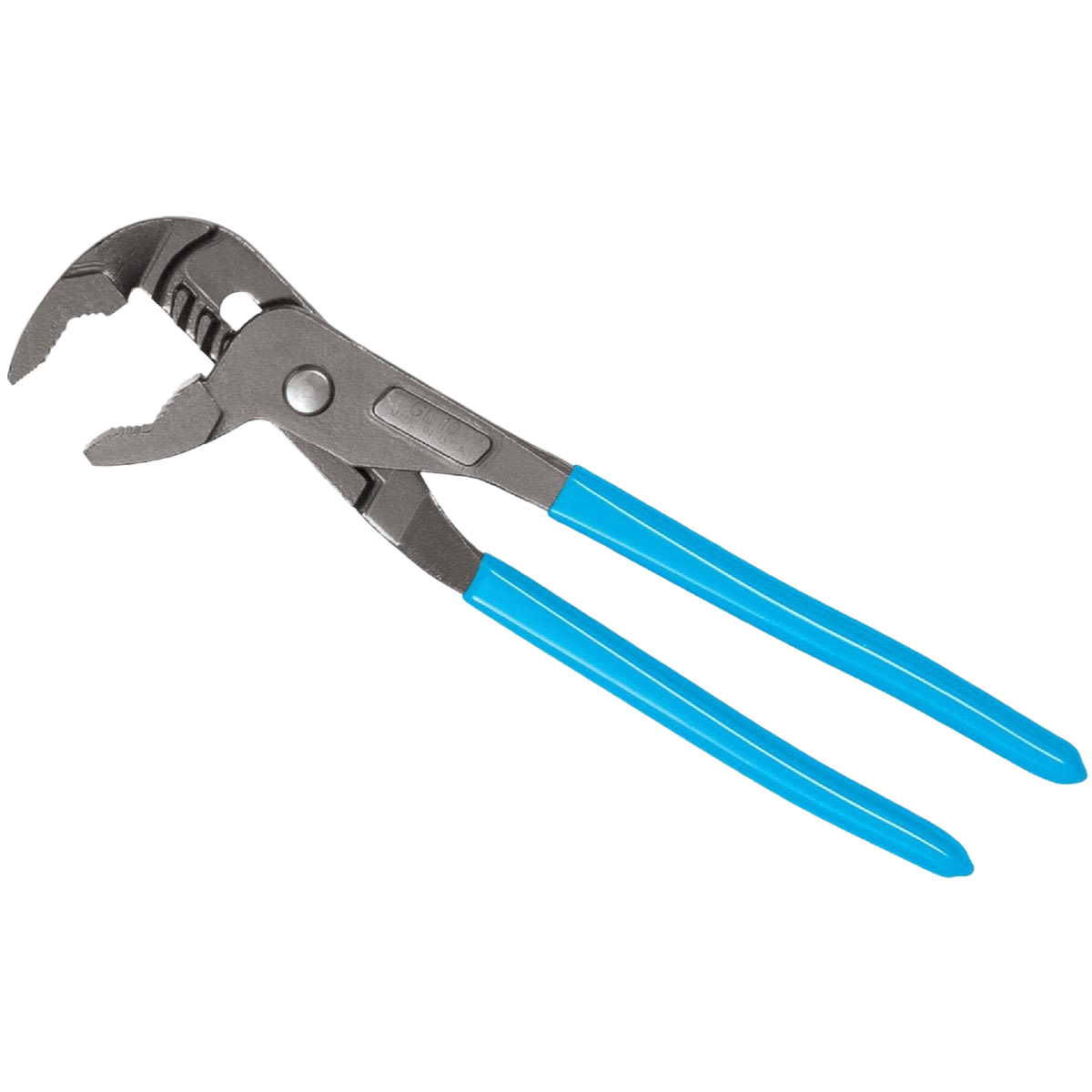 V-jaw groove joint pliers with blue handles for versatile gripping tasks in tools and home improvement projects