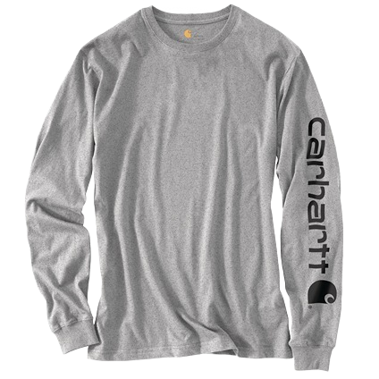 Carhartt Men's Loose Fit Heavyweight Logo Sleeve Graphic Long Sleeve T-Shirt