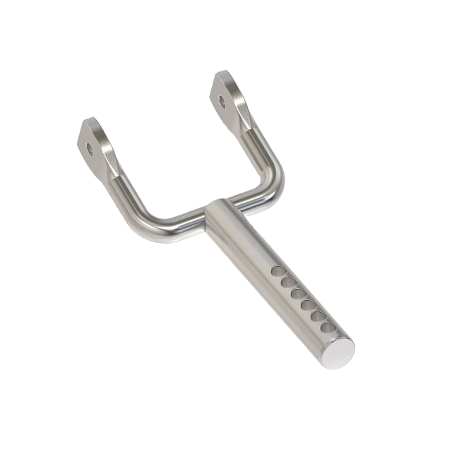 Metal left-hand gage wheel arm with multiple adjustment holes for agricultural or home improvement equipment use