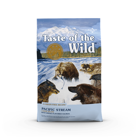 Bag of Taste of The Wild Pacific Stream dry dog food featuring wildlife artwork in Pet Food and Dog Food collections