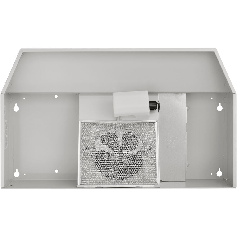 Under-cabinet non-ducted range hood with dishwasher-safe aluminum mesh filter in kitchen appliances collection