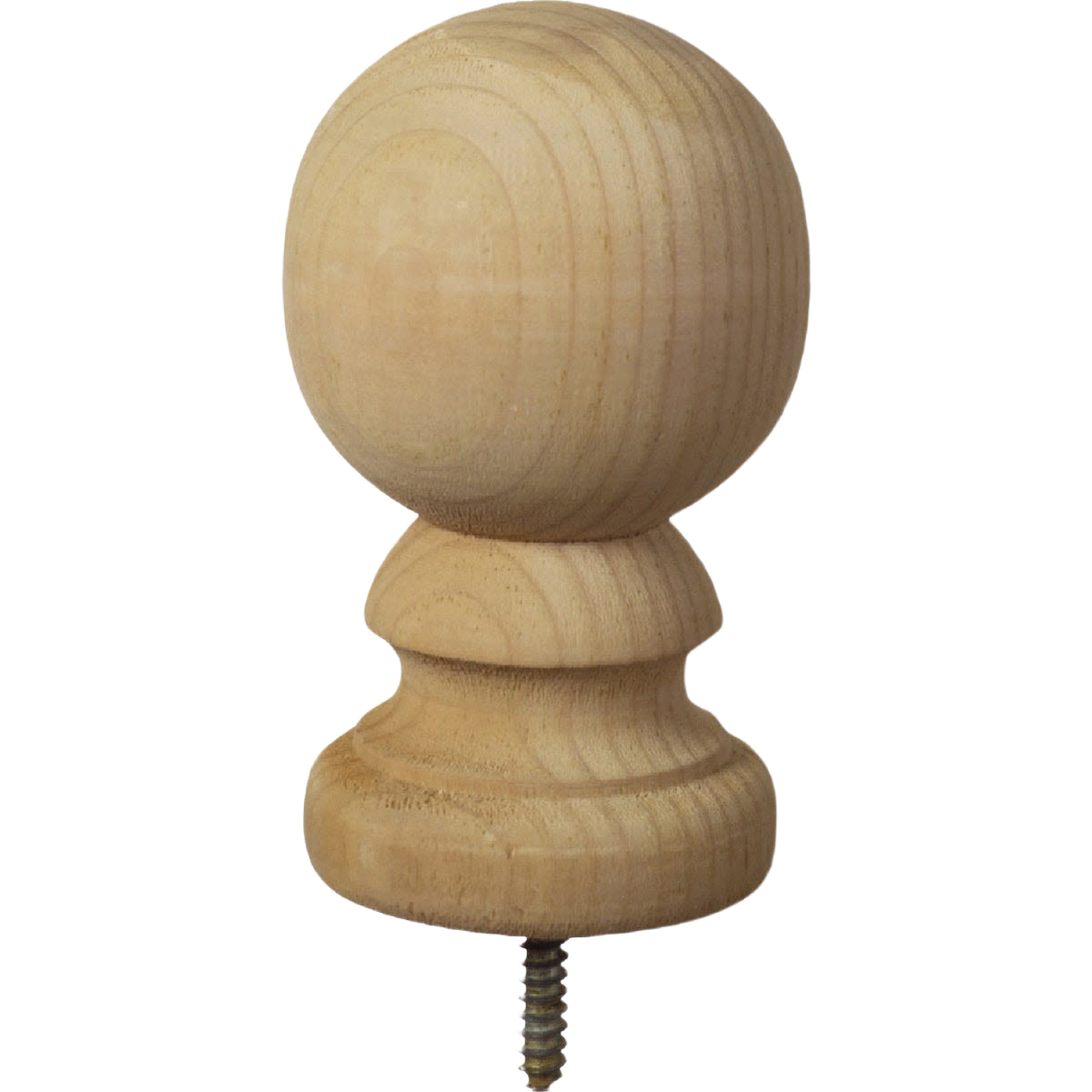 Natural wood ball post cap with treated finish for Deck Accessories and Lumber & Building Materials collections