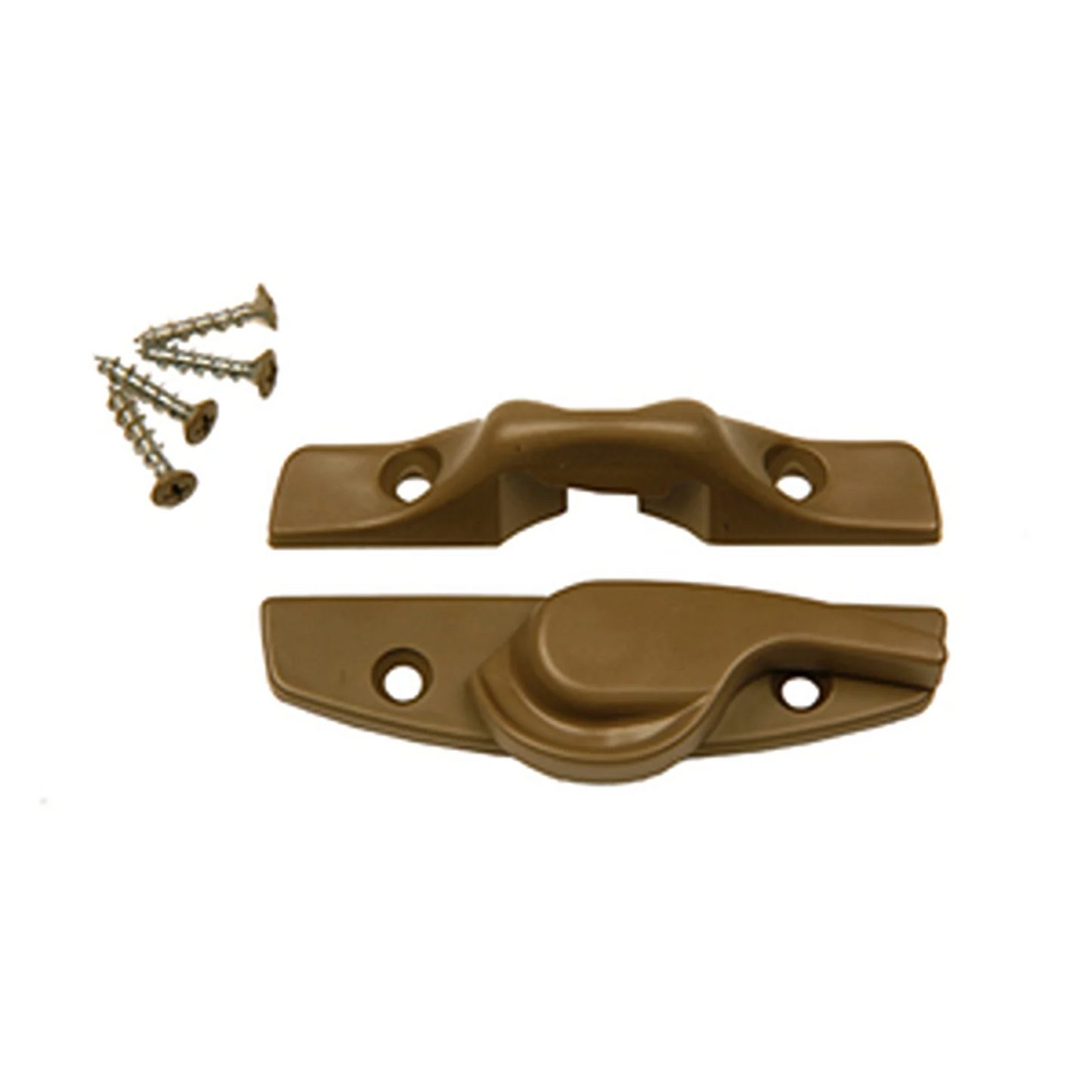 Stone-colored lock kit parts with mounting screws for double-hung windows in doors and window accessories under $50 collection
