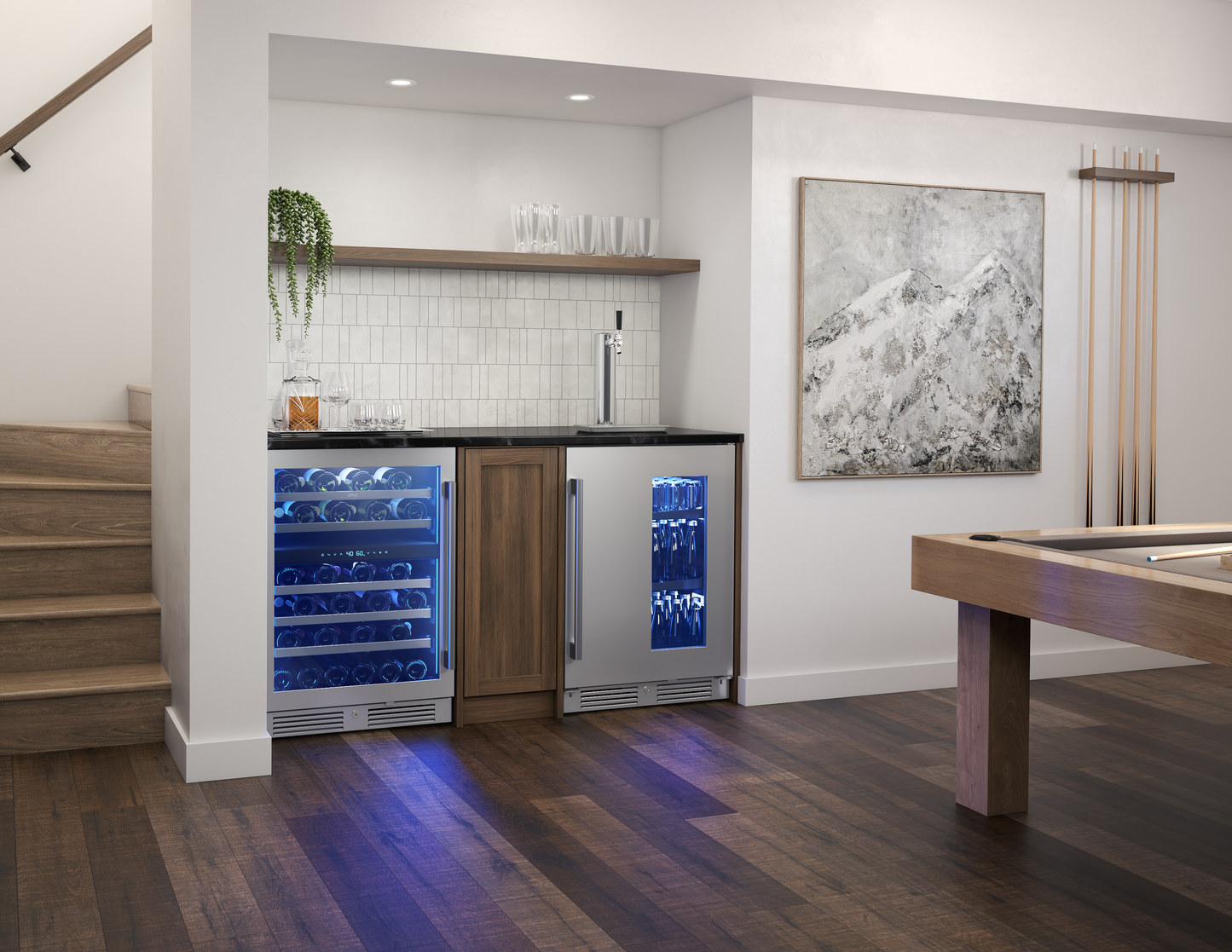 Presrv Kegerator & Beverage Cooler, 24in Under Cabinet, SS+Glass, Reverse Door, 1 Zone