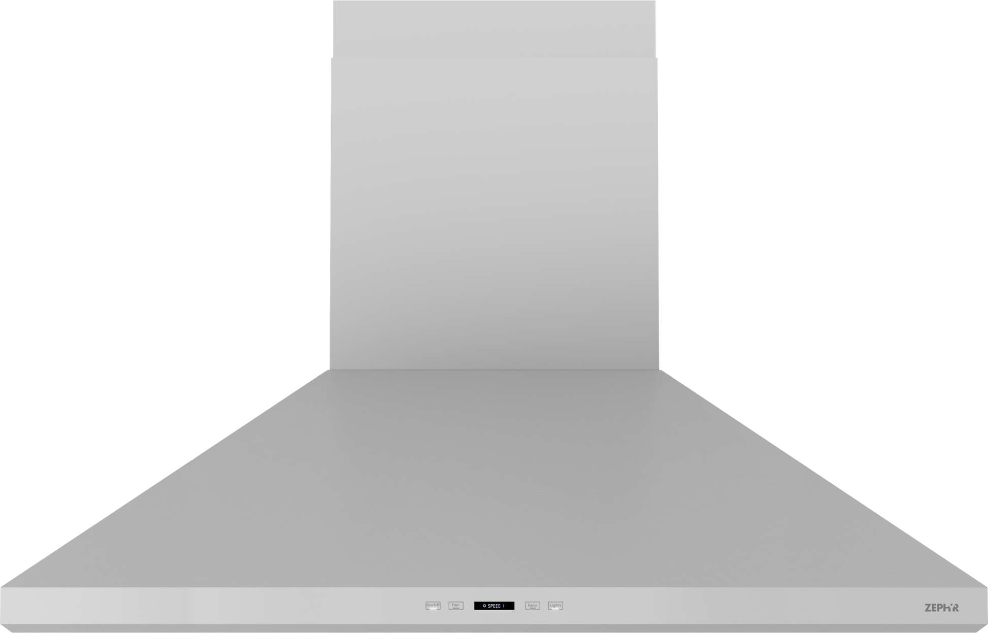 Stainless steel wall-mounted range hood with LED lighting, ideal for kitchen and home improvement appliances collections