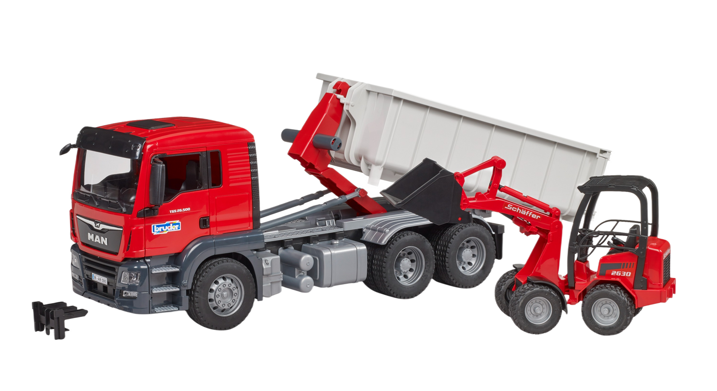 Bruder MAN TGS Truck with Roll-Off Container & Loader – Hartville