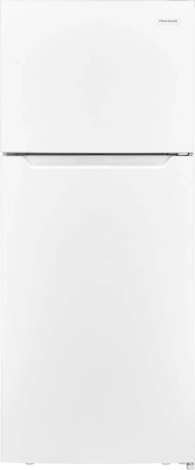 White top freezer refrigerator with minimalist design and integrated handle from kitchen appliances and refrigerators collection