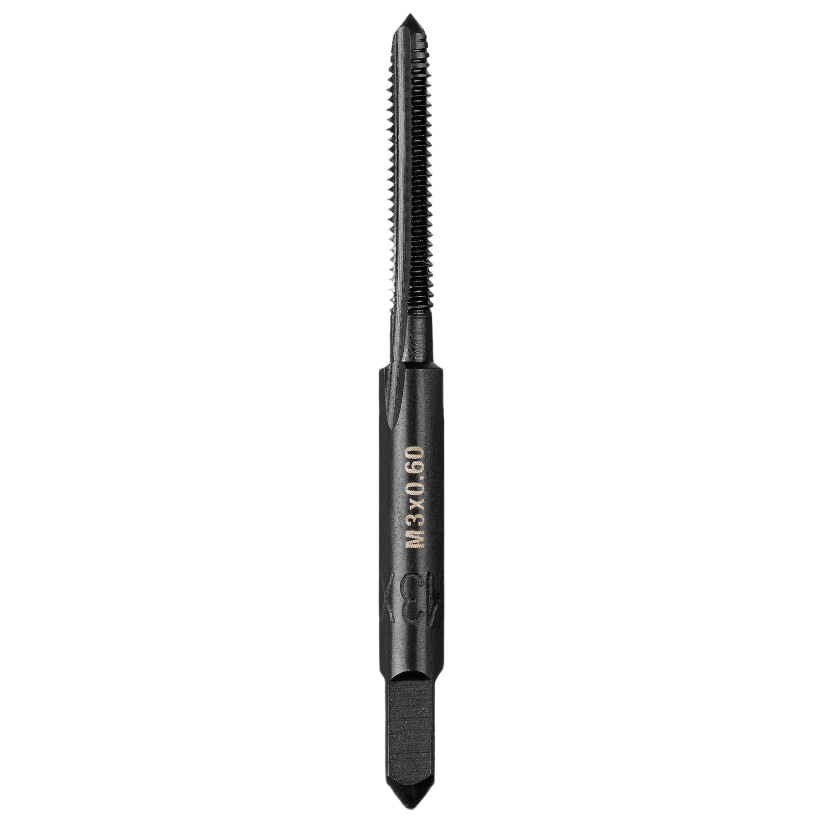 Metric straight flute plug tap with durable black finish for precise threading in home improvement and metalworking tasks