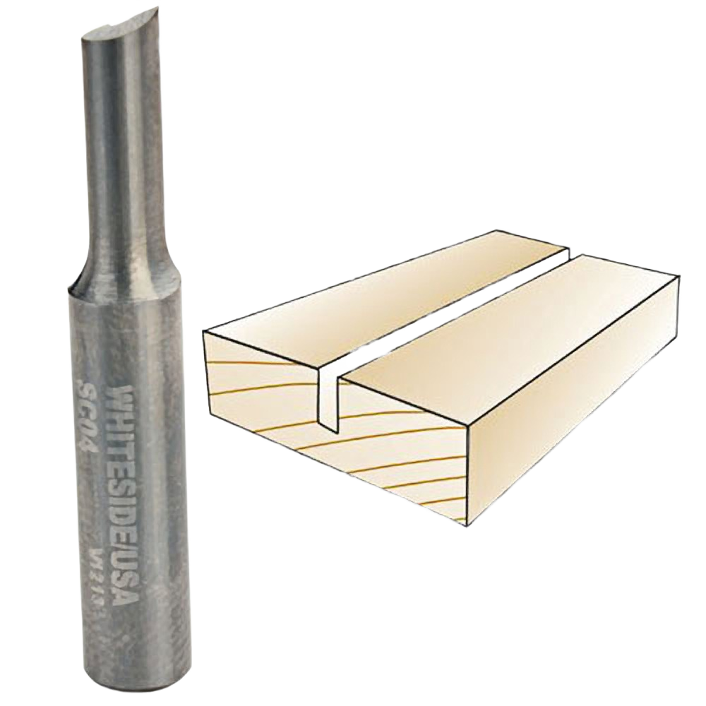 Carbide straight inlay bit with single flute for precise decorative woodworking in tool accessories and drill bits collections