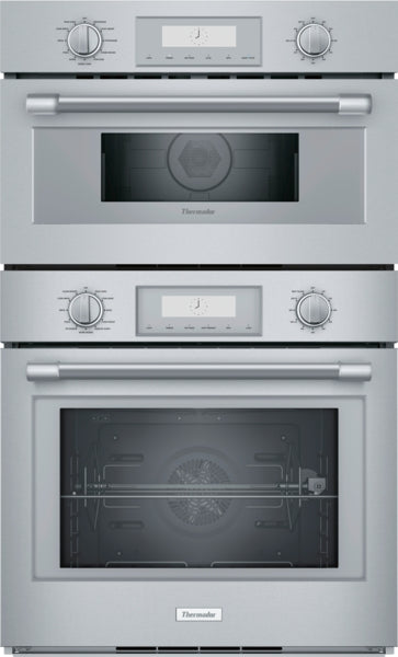 Stainless steel professional double built-in oven with speed oven and digital control from Thermador Appliances collection