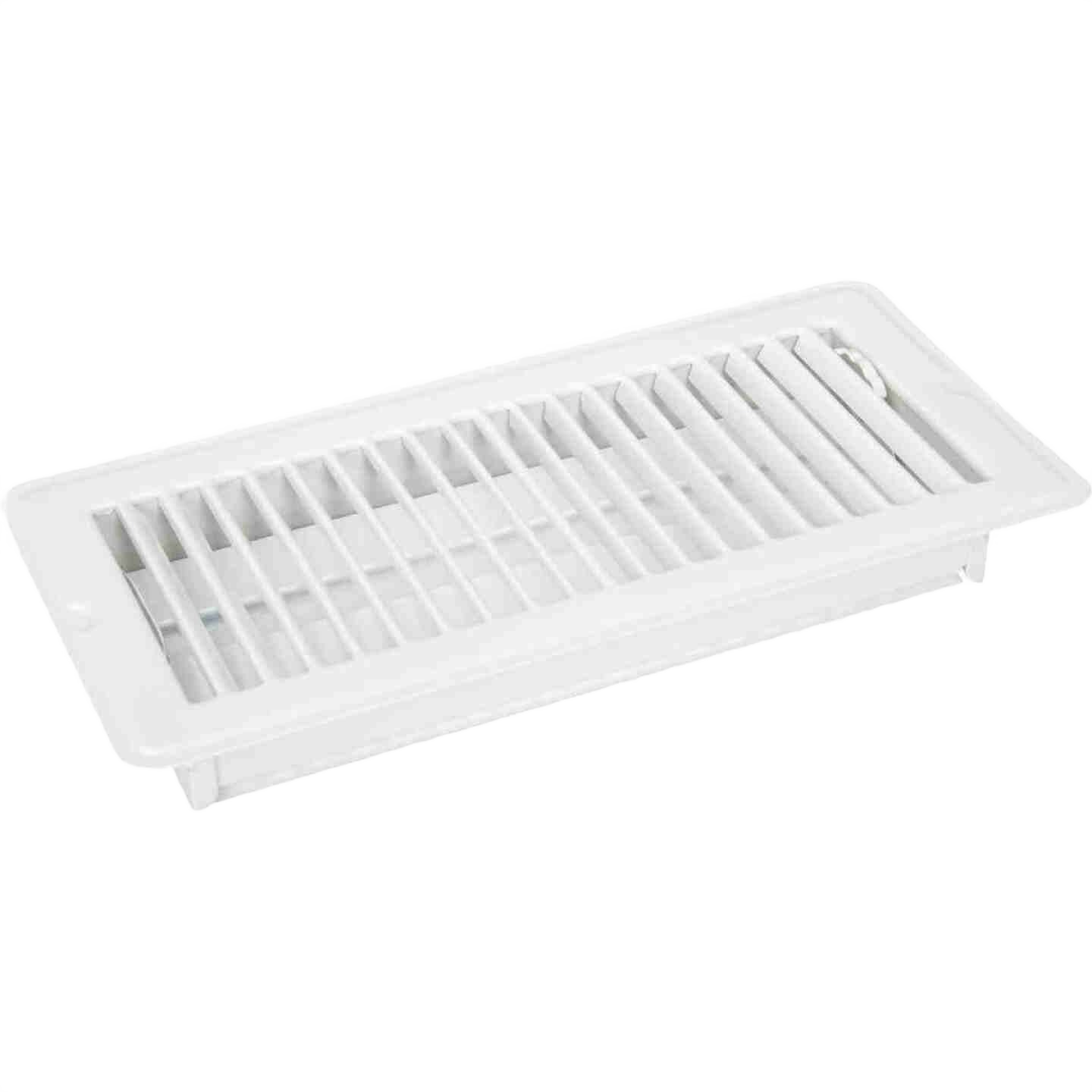 White steel floor vent register with adjustable louvers for airflow control in plumbing and home improvement collections under $50