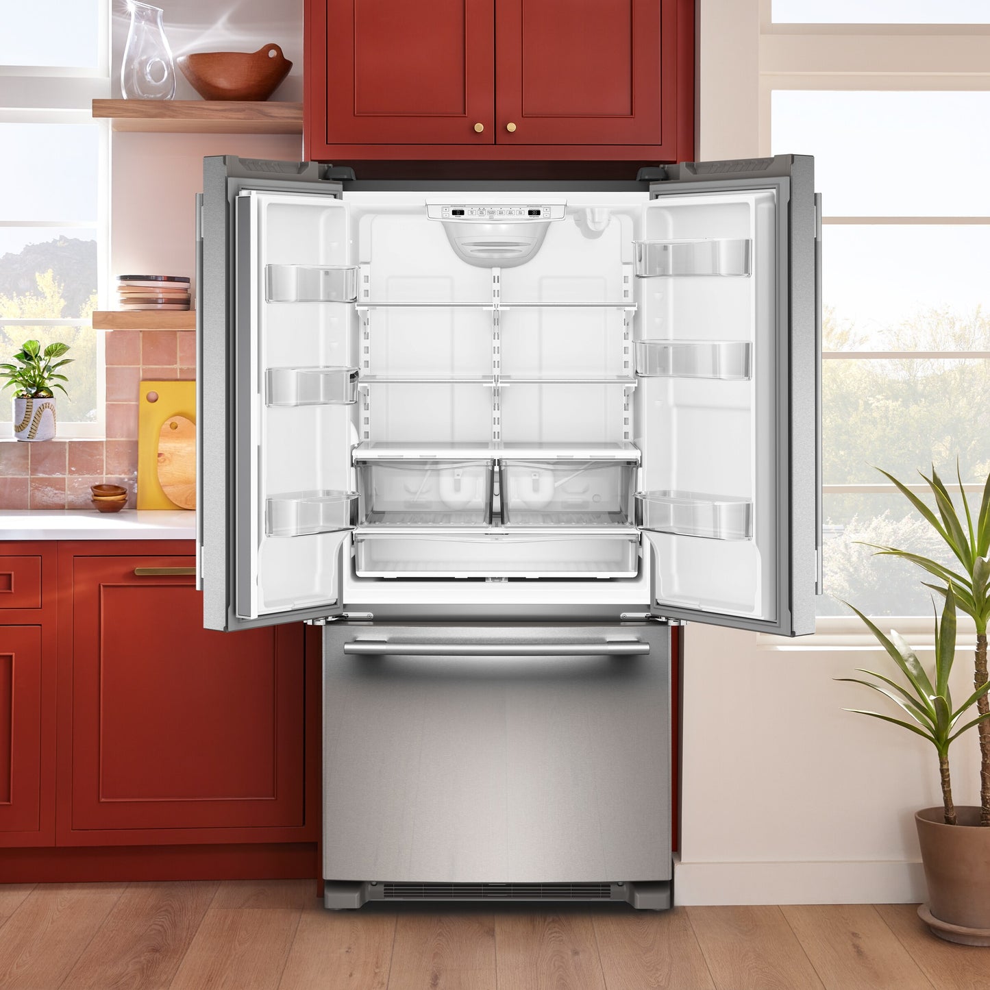 22 Cu. Ft. 33-Inch Bottom Mount Refrigerator with Right Door Swing in PrintShield® Stainless Steel