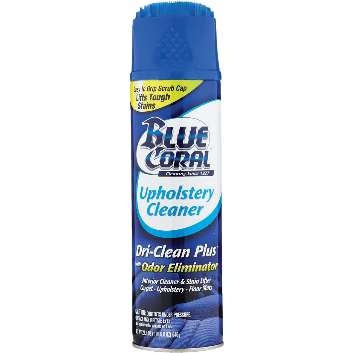 Blue Coral Upholstery Cleaner spray can with blue cap for tough stain removal in Under $50 and Automotive collections