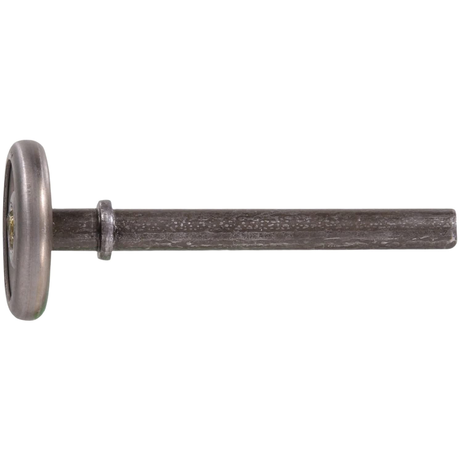 Steel wheel roller with long shaft designed for residential door use in home improvement projects.