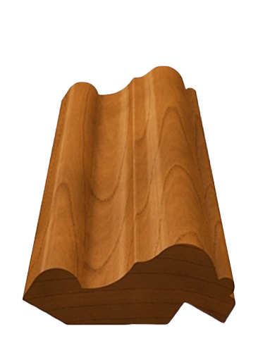 Wooden molding piece with grooved design and warm brown finish for home improvement and trim work use