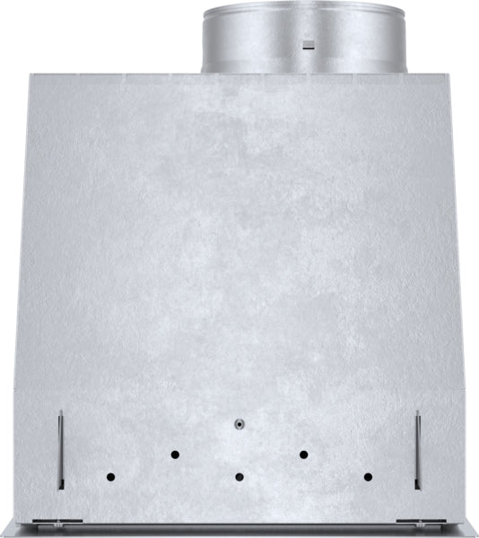 Stainless steel custom insert ventilation system designed for wall installation in kitchen and range hood collections