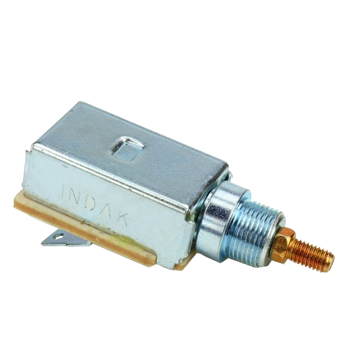 Metal and brass electrical light switch component with threaded mounting and contact terminals for tools and home improvement