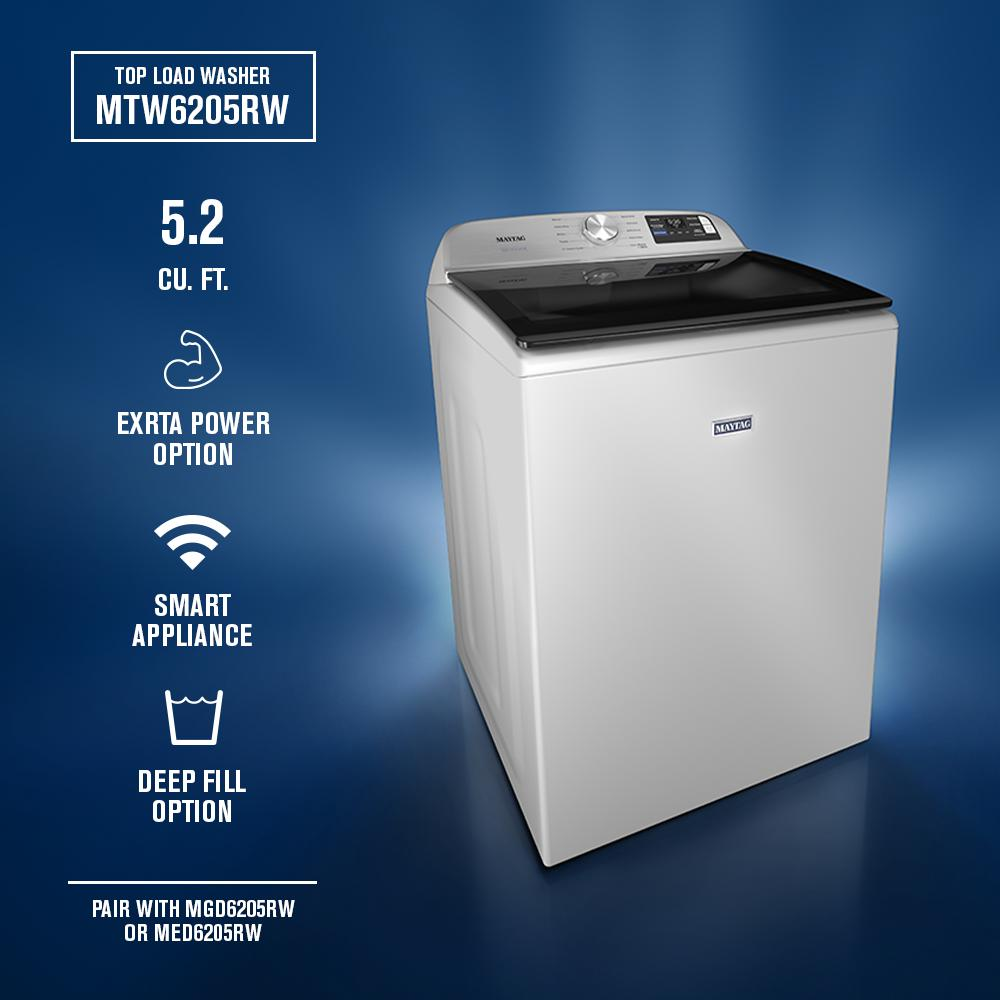 5.2 Cu. Ft. Top Load Agitator Washer with Extra Power and Smart Appliance