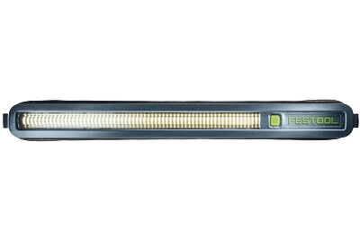 Long slim Festool surface control light with linear LED strip and green power button for work light tools collection