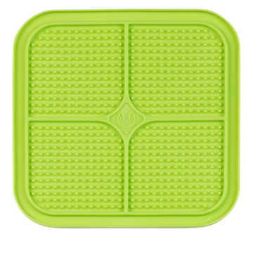 Green textured lick mat designed to engage pets during treat time in pet and animal collections under $50