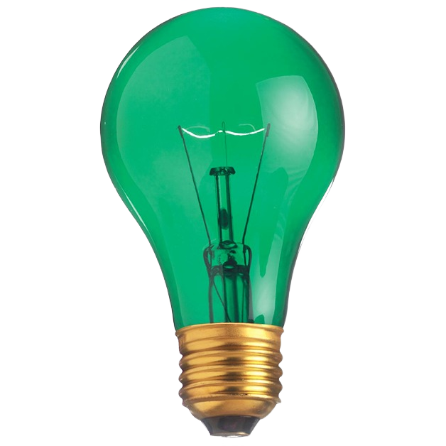 Transparent green A19 light bulb with medium base for lighting and electrical use under $50 collections