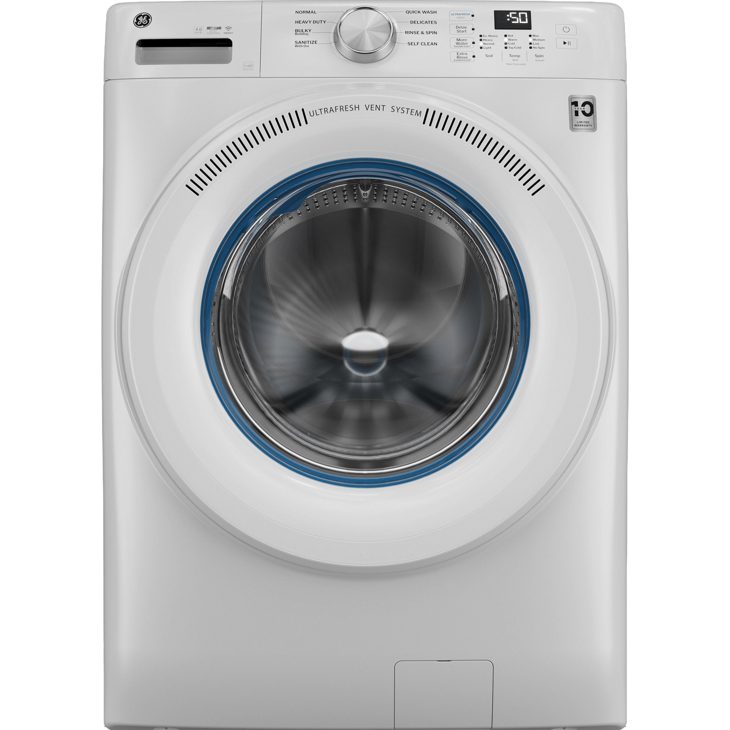 GE® ENERGY STAR® 4.6 cu. ft. Capacity Smart Front Load Washer with UltraFresh Vent System with OdorBlock™