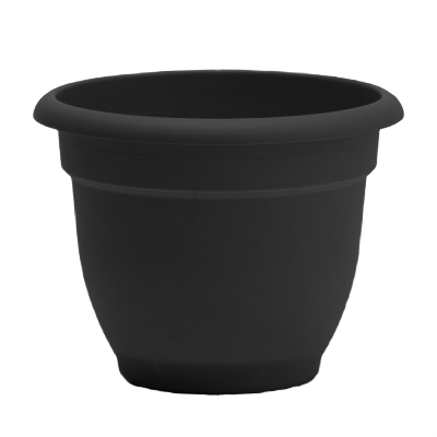 Black recyclable plastic bell-shaped planter for outdoor living and lawn and garden use under $50 collection