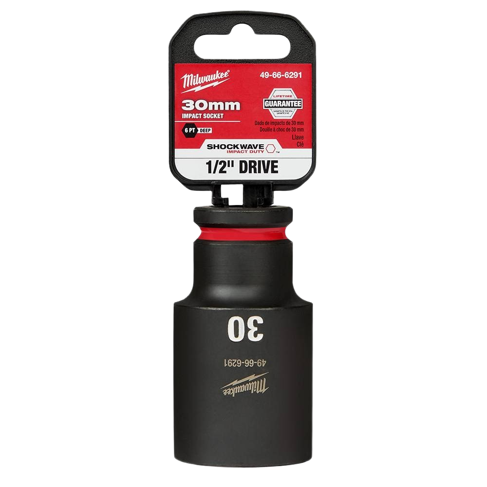 30mm deep impact socket with 6 point design for high torque use in hand tools and woodworking collections
