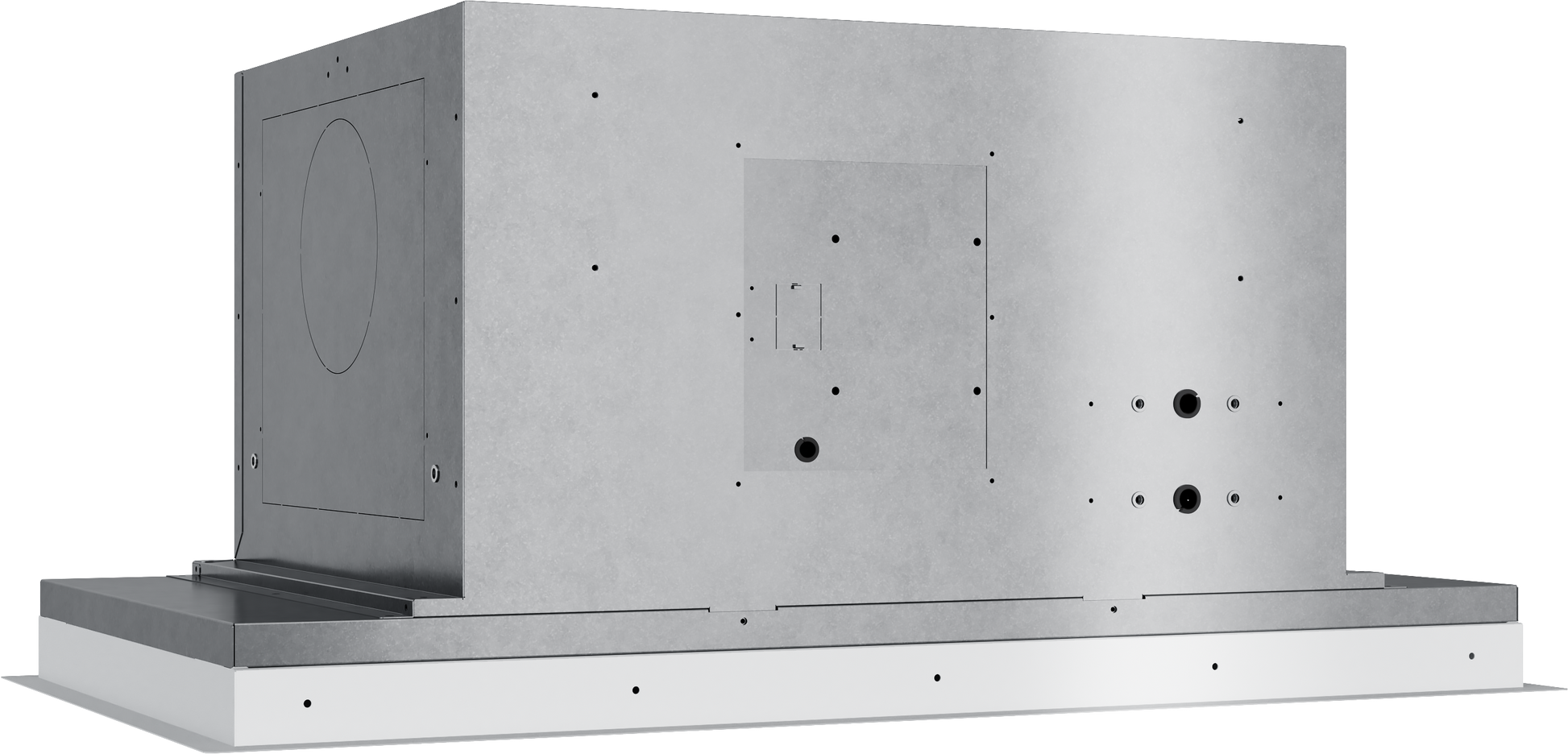 Stainless steel 36-inch in-ceiling island range hood body only with vents and openings, part of Range Hoods, Kitchen & Kitchenware, All Products, and Appliances at Hartville Hardware.