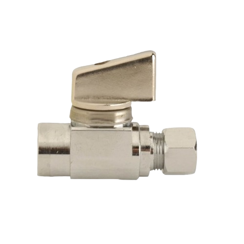 Compact straight stop valve with lever handle for water flow control in plumbing and pipes & fittings collections under $50