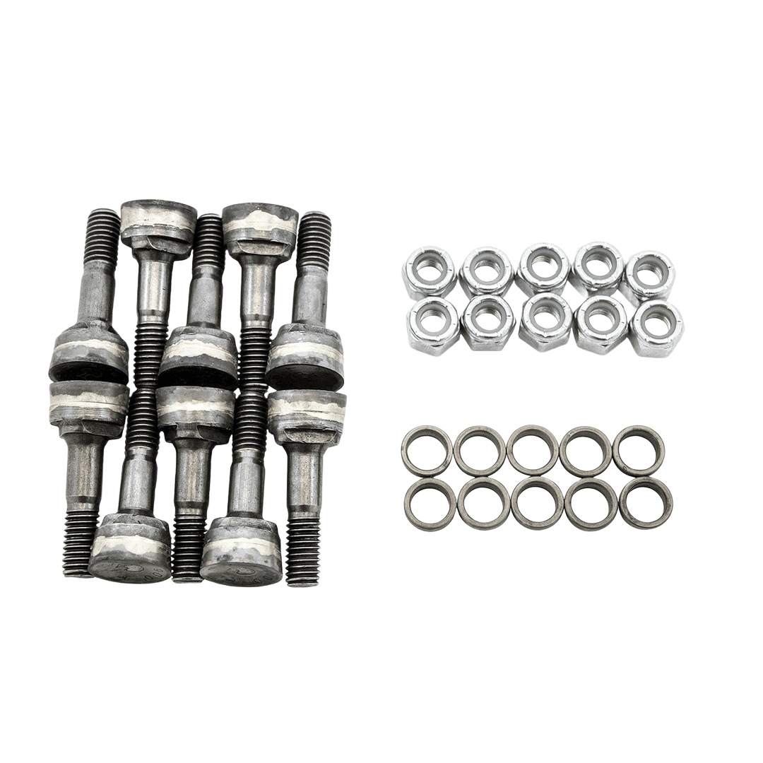 Set of ten durable metallic cutting teeth with matching nuts and washers, designed for efficient stump grinding in Parts & Lubricants and All Products collections.