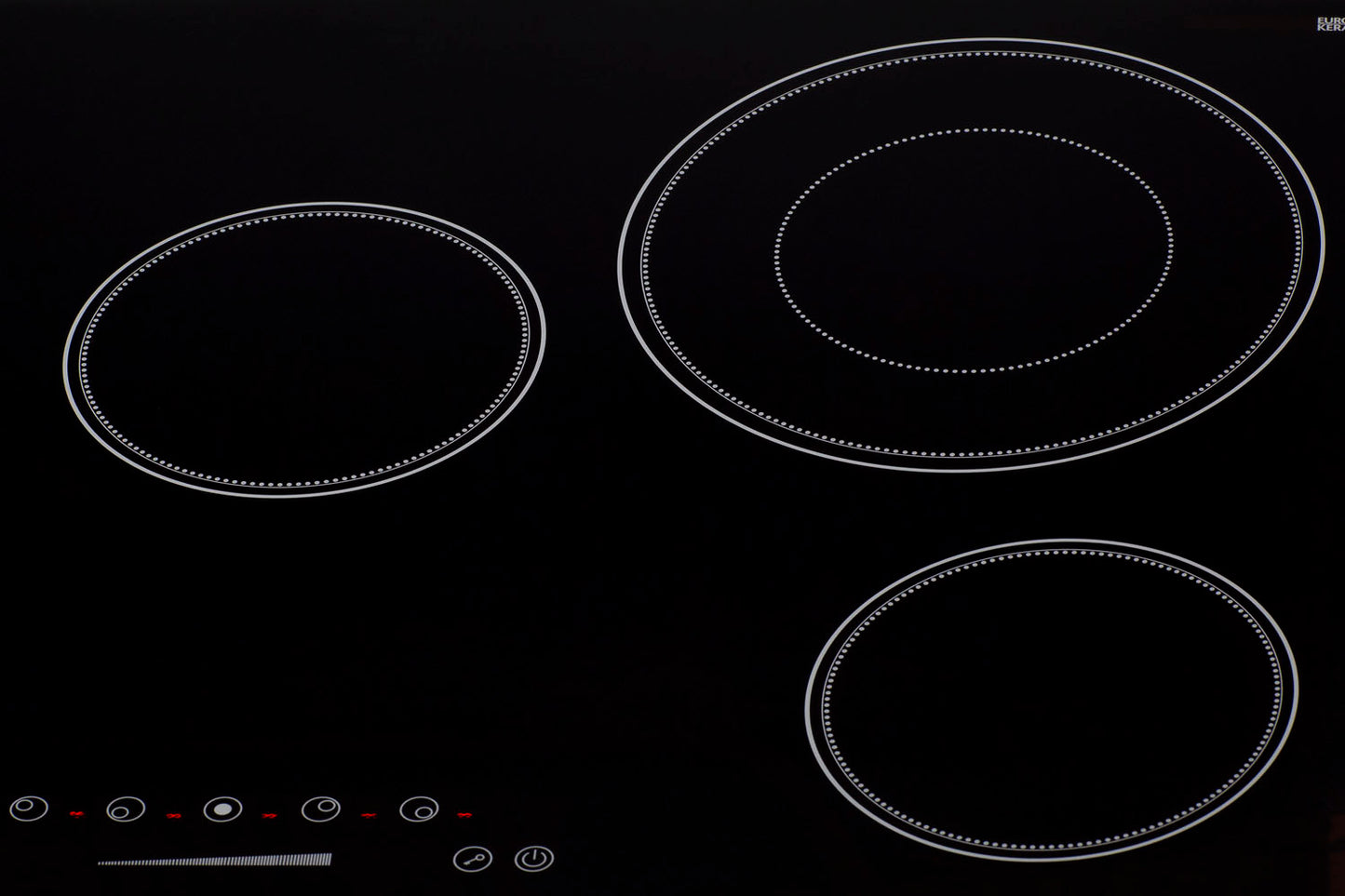 Black smooth-top radiant cooktop with five burners and touch controls in Kitchen & Kitchenware collections