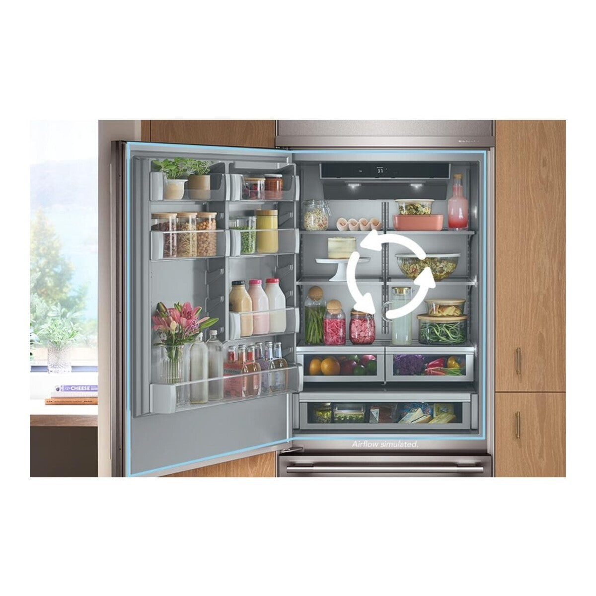 20.8 Cu. Ft. 36-Inch Built-In Bottom Mount Refrigerator with Left Door Swing and Signature Platinum Interior in PrintShield® Stainless Steel