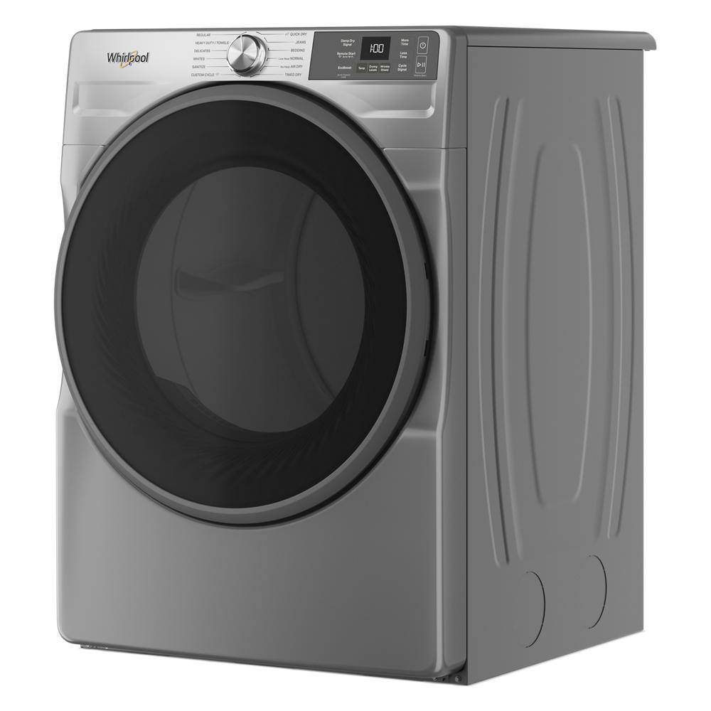 Front load electric dryer in gray with digital controls, energy star certified, part of washers and dryers collection