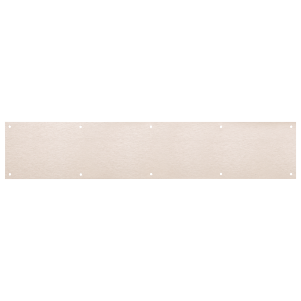Satin nickel aluminum door kickplate designed for door protection and decorative hardware in home improvement projects