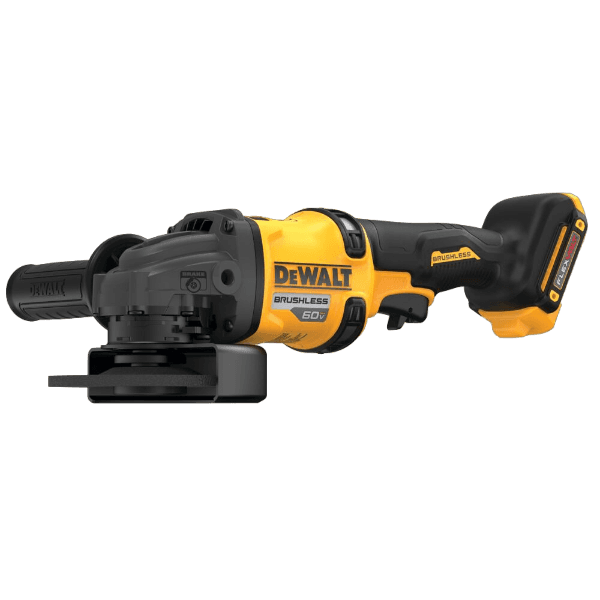 Cordless 60V brushless grinder with side handle and kickback brake for professional tools and home improvement use