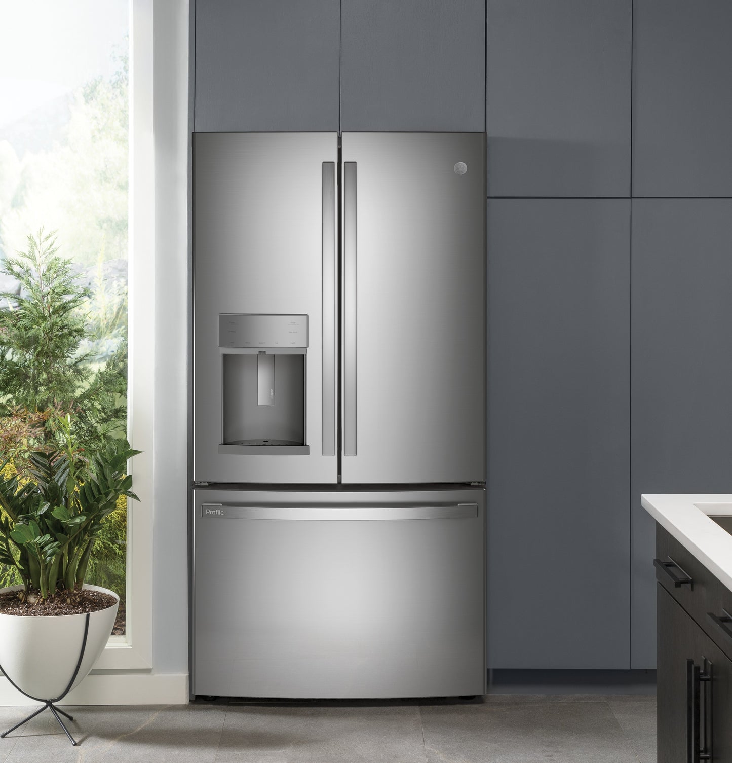 GE Profile™ Series ENERGY STAR® 22.1 Cu. Ft. Counter-Depth French-Door Refrigerator with Hands-Free AutoFill