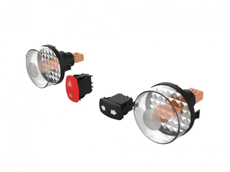 Set of front turn signal light bulbs and control switches for John Deere machinery in tool accessories collection