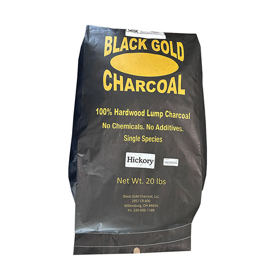 Black Gold Hickory Lump Charcoal 20 lb – Pure & Premium Grill Fuel