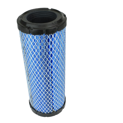 Blue and black cylindrical air filter element for John Deere machinery in parts and lubricants collection under $50